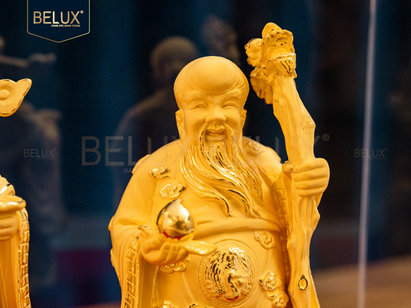 Bộ tượng tam đa Phúc Lộc Thọ vàng cát cao 10cm